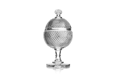 A hobnail cut glass compote and cover Circa 1800